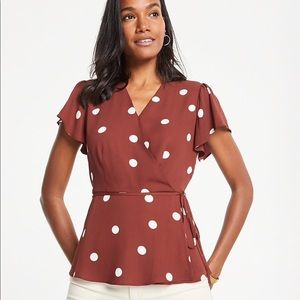 Ann Taylor Wrap Blouse. Size 8